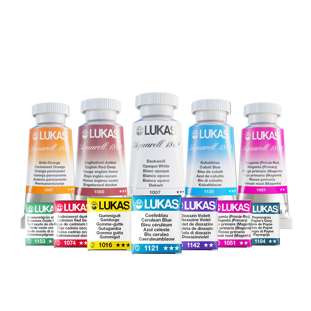 Lukas 1862 Aquarell range of 24ml tubes and halfpans