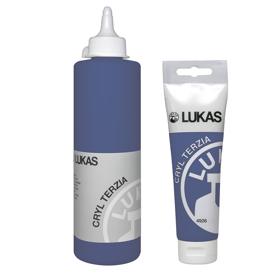500ml bottle and 125ml tube of Lukas Cryl Terzia side