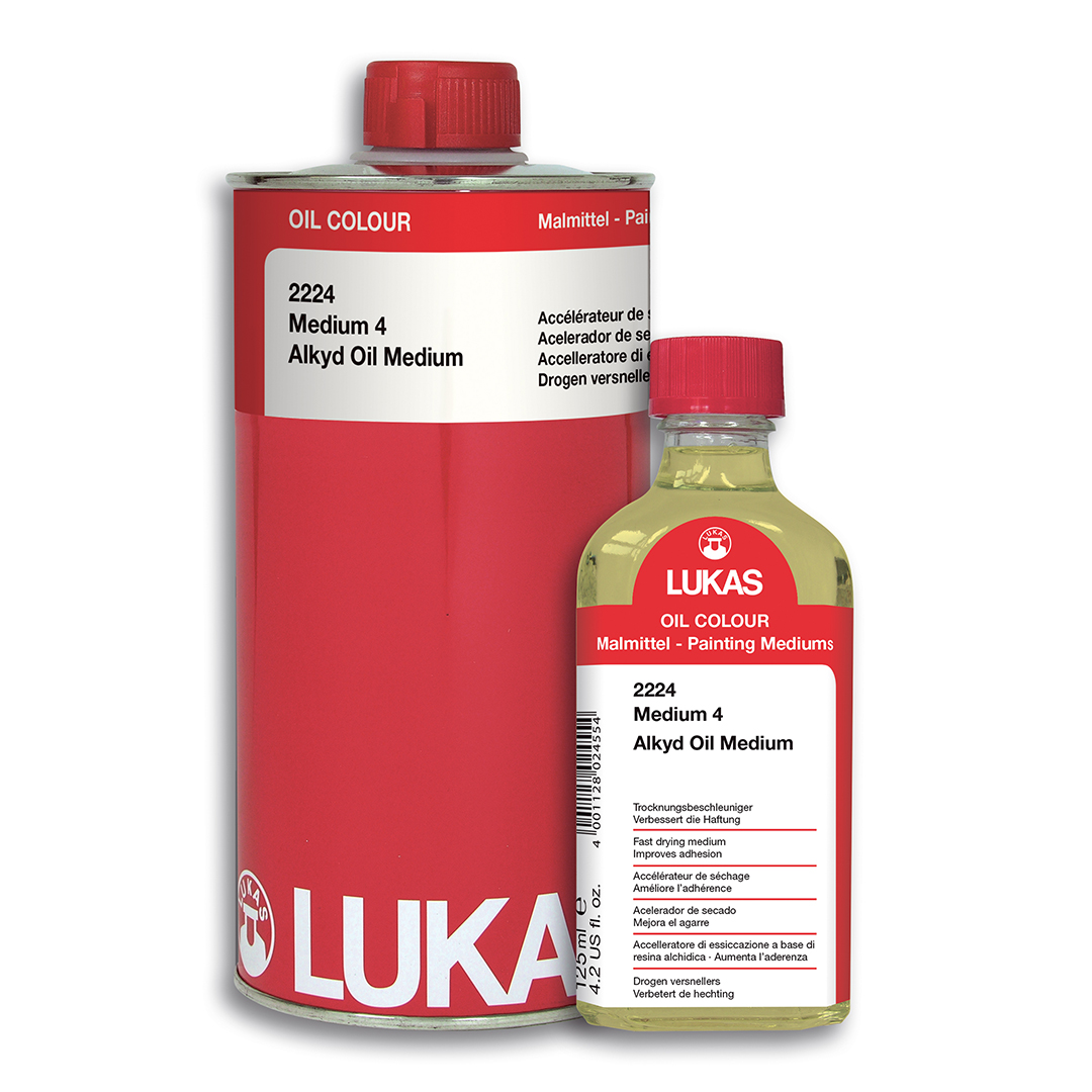 Lukas Alkyd Oil Medium 4 Group 125ml and 1L Overlapping